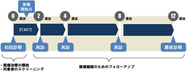 保険による標準禁煙治療のスケジュール